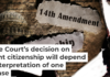 When the justices weigh the arguments, they will focus on the meaning of the first sentence of the 14th Amendment, known as the citizenship clause. zimmytws/Getty Images